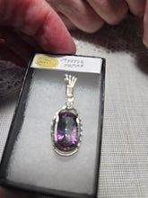 Load image into Gallery viewer, Custom Wire Wrapped Faceted Mystic Topaz Necklace/pendant Sterling Silver