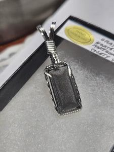 Custom Wire Wrapped unpolished Hokie Stone from Virginia Tech Quarries Necklace/Pendant Sterling Silver