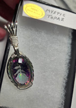 Load image into Gallery viewer, Custom Wire Wrapped Faceted Mystic Topaz Necklace/Pendant Sterling Silver