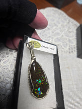 Load image into Gallery viewer, Custom Wire Wrapped Ammolite Necklace/Pendant Sterling Silver