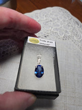 Load image into Gallery viewer, Custom Wire Wrapped Faceted Royal Blue Sapphire Necklace/Pendant Sterling Silver