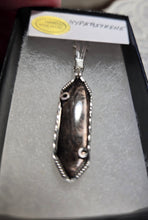 Load image into Gallery viewer, Custom Cut Polished &amp; Wire Wrapped Hypersthene Necklace/Pendant Sterling Silver
