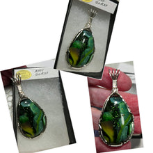 Load image into Gallery viewer, Custom Wire Wrapped Art Glass Necklace/Pendant Sterling Silver