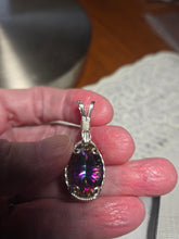 Load image into Gallery viewer, Custom Wire Wrapped Faceted Mystic Topaz Necklace/Pendant Sterling Silver