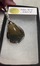Load image into Gallery viewer, Custom Cut Polished &amp; Wire Wrapped Prairie Agate Necklace/Pendant Sterling Silver