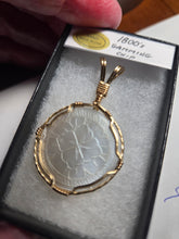 Load image into Gallery viewer, Custom Wire Wrapped 1800&#39;s Chinese antique carved Gaming Chip 14Kgf Necklace/Pendant