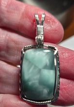Load image into Gallery viewer, Custom Wire Wrapped Hemimorphite Necklace/Pendant Sterling Silver