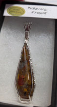 Load image into Gallery viewer, Custom Cut Polished &amp; Wire Wrapped Puddingstone Necklace/Pendant Sterling Silver