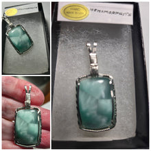 Load image into Gallery viewer, Custom Wire Wrapped Hemimorphite Necklace/Pendant Sterling Silver