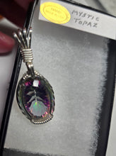 Load image into Gallery viewer, Custom Wire Wrapped Faceted Mystic Topaz Necklace/Pendant Sterling Silver
