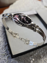 Load image into Gallery viewer, Custom Cut Polished &amp; Wire Wrapped Rhodonite Albemarl Cty, VA Bracelet 7 1/2 Sterling Silver