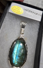 Load image into Gallery viewer, Custom Wire Wrapped Labradorite Necklace/Pendant Sterling Silver