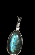 Load image into Gallery viewer, Custom Wire Wrapped Labradorite Necklace/Pendant Sterling Silver