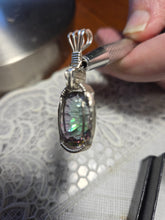 Load image into Gallery viewer, Custom Wire Wrapped Faceted Mystic Topaz Necklace/pendant Sterling Silver