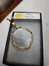 Load image into Gallery viewer, Custom Wire Wrapped 1800&#39;s Chinese antique carved Gaming Chip 14Kgf Necklace/Pendant