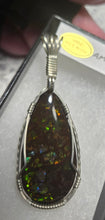 Load image into Gallery viewer, Custom Wire Wrapped Ammolite Necklace/Pendant Sterling Silver