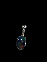 Load image into Gallery viewer, Custom Wire Wrapped Rainbow Fire Opal Necklace/Pendant Sterling Silver