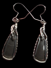 Load image into Gallery viewer, Custom Cut Polished &amp; Wire Wrapped Virginia Tech Gray Hokie Stone Set: Necklace/Pendant/Earrings Sterling Silver