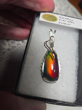 Load image into Gallery viewer, Custom Wire Wrapped Rainbow Fire Opal Necklace/Pendant Sterling Silver