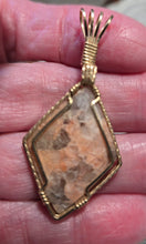 Load image into Gallery viewer, Custom Cut Polished &amp; Wire Wrapped Granite from New Foundland Necklace/Pendant 14kgf