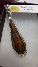 Load image into Gallery viewer, Custom Cut Polished &amp; Wire Wrapped Puddingstone Necklace/Pendant Sterling Silver