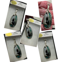 Load image into Gallery viewer, Custom Wire Wrapped Art Glass Necklace/Pendant Sterling Silver