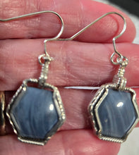 Load image into Gallery viewer, Custom Cut Polished &amp; Wire Wrapped Rebecca Iron Ore Slag Set: Necklace/Pendant Earrings Sterling Silver