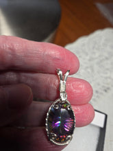 Load image into Gallery viewer, Custom Wire Wrapped Faceted Mystic Topaz Necklace/Pendant Sterling Silver