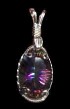 Load image into Gallery viewer, Custom Wire Wrapped Faceted Mystic Topaz Necklace/Pendant Sterling Silver