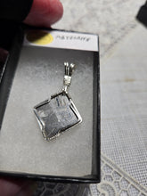 Load image into Gallery viewer, Custom Wire Wrapped Rare Meteorite  Necklace/Pendant Sterling Silver