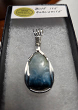 Load image into Gallery viewer, Custom Wire Wrapped Blue Ice Glacierite Necklace/Pendant Sterling Silver