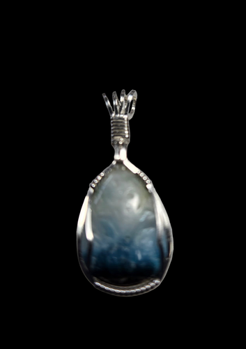 Custom Wire Wrapped Blue Ice Glacierite Necklace/Pendant Sterling Silver