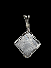 Load image into Gallery viewer, Custom Wire Wrapped Rare Meteorite  Necklace/Pendant Sterling Silver