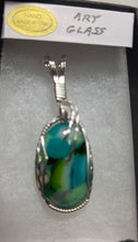 Load image into Gallery viewer, **SOLD**Custom Wire Wrapped Art Glass Necklace/Pendant Sterling Silver