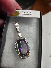 Load image into Gallery viewer, Custom Wire Wrapped Faceted Mystic Topaz Necklace/Pendant Sterling Silver