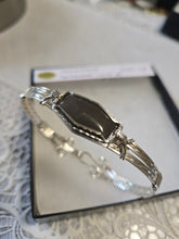 Load image into Gallery viewer, Custom Cut Polished &amp; Wire Wrapped Virginia Tech Hokie Stone Gray Quarry Bracelet Sterling Silver Size  6
