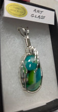 Load image into Gallery viewer, **SOLD**Custom Wire Wrapped Art Glass Necklace/Pendant Sterling Silver