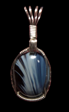 Load image into Gallery viewer, Custom Wire Wrapped California Iron Ore Furnace Slag Necklace/Pendant Sterling Silver