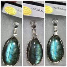 Load image into Gallery viewer, Custom Wire Wrapped Labradorite Necklace/Pendant Sterling Silver
