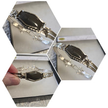 Load image into Gallery viewer, Custom Cut Polished &amp; Wire Wrapped Virginia Tech Hokie Stone Gray Quarry Bracelet Sterling Silver Size  6
