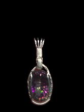 Load image into Gallery viewer, Custom Wire Wrapped Faceted Mystic Topaz Necklace/Pendant Sterling Silver