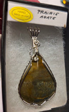 Load image into Gallery viewer, Custom Cut Polished &amp; Wire Wrapped Prairie Agate Necklace/Pendant Sterling Silver