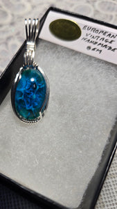 Custom Wire Wrapped European Vintage Stone Necklace/Pendant Sterling Silver