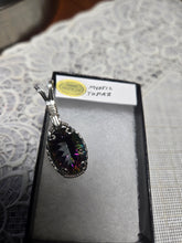 Load image into Gallery viewer, Custom Wire Wrapped Faceted Mystic Topaz Necklace/Pendant Sterling Silver