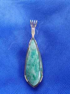 Custom Wire Wrapped Amazonite Amelia County VA Necklace/Pendant Sterling Silver