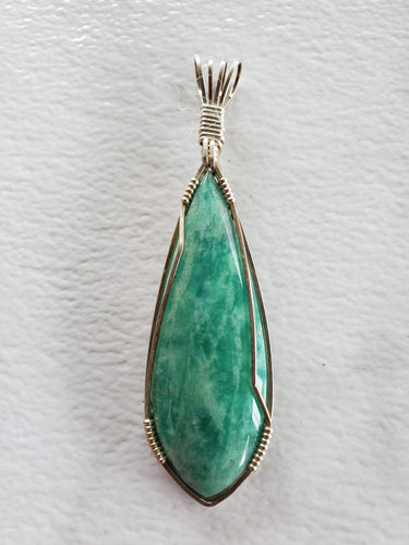 Custom Wire Wrapped Amazonite Amelia County VA Necklace/Pendant Sterling Silver
