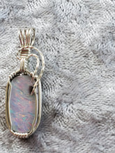Load image into Gallery viewer, Custom Wire Wrapped Opal from Lightning Ridge Australia Sterling Silver Necklace/Pendant