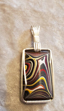 Load image into Gallery viewer, Custom Wire Wrapped Fordite Necklace/Pendant In Sterling Silver Wire