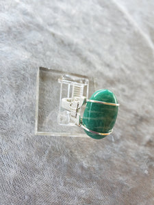 Custom Amazonite Ring Size 7  Wire Wrapped in Sterling Silver