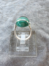 Load image into Gallery viewer, Custom Amazonite Ring Size 7 1/2  Wire Wrapped in Sterling Silver